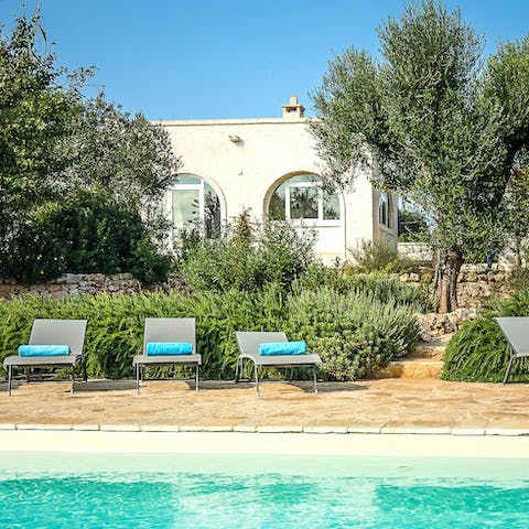 Plunge into the pool to cool off from the Mediterranean sunshine