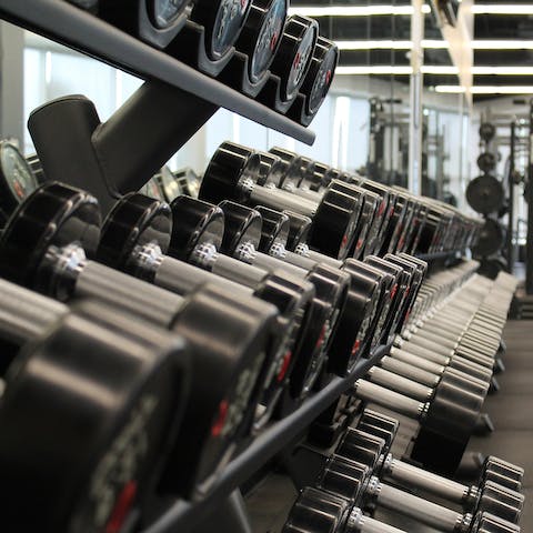Get your heart pumping with a HIIT workout in the on-site gym