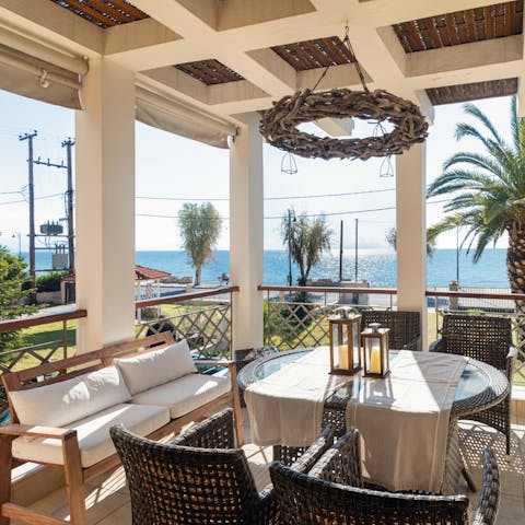 Sip a sundowner as you look out on sea views from one of the terraces