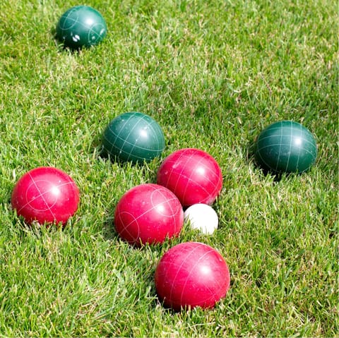 Play a game of bocce ball in the communal courtyard