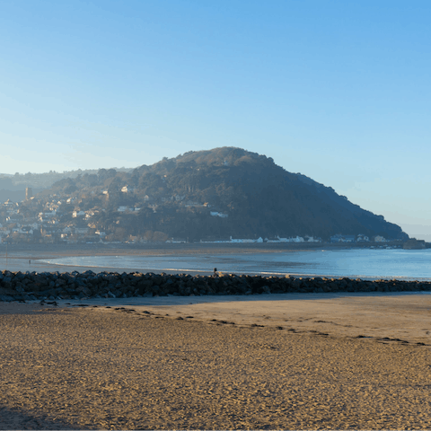 Stay in the quaint coastal town of Minehead, just a five-minute drive away from Minehead Beach 