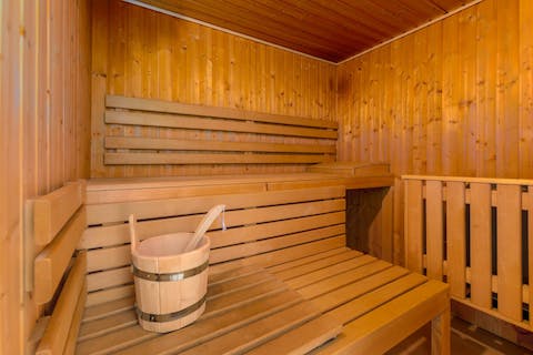 Relax with loved ones in the private sauna