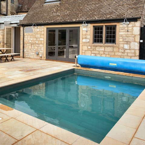 Take a dip in the heated rpivate swimming pool