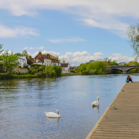 Walk to the waterfront in just three minutes – keep an eye out for the local swans