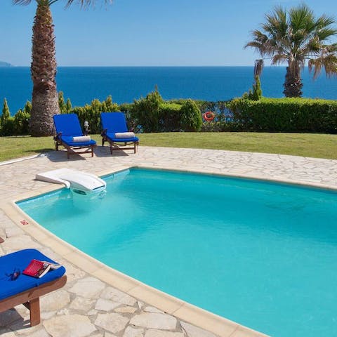 Jump into the pool overlooking the ocean