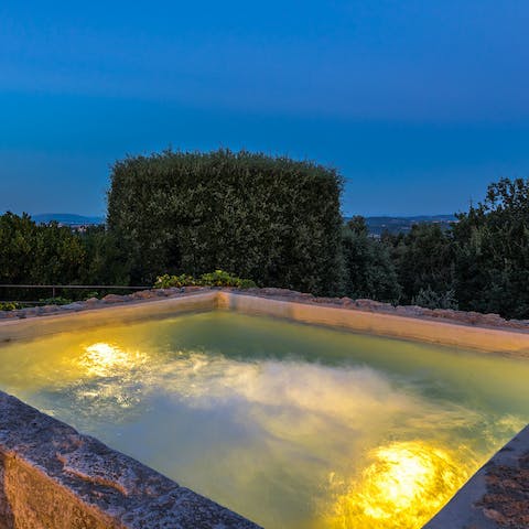 Count the stars while unwinding in the Jacuzzi
