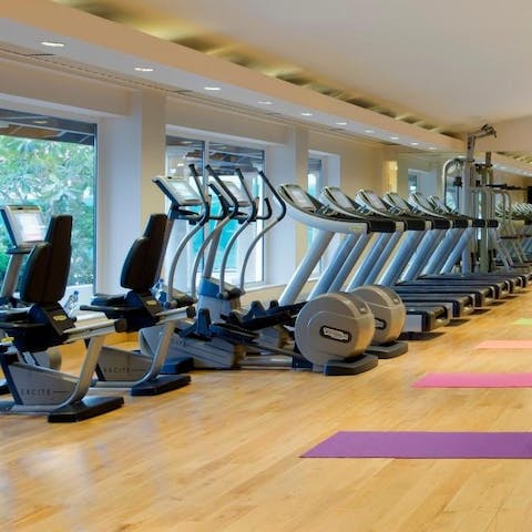 Work up a sweat in the expansive gym