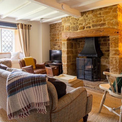 Hunker down beside the inglenook fireplace with a nightcap and good book