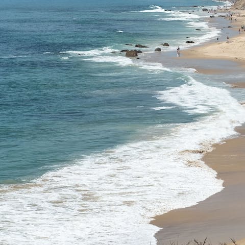 Spend the day on Will Rogers State Beach, a five-minute walk away