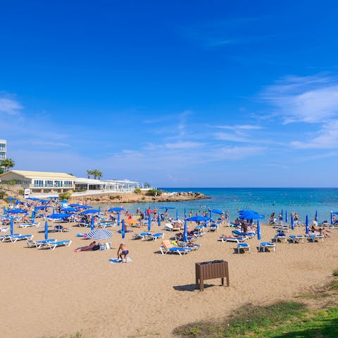 Visit the stunning beaches of Pernera, with this vibrant one within walking distance