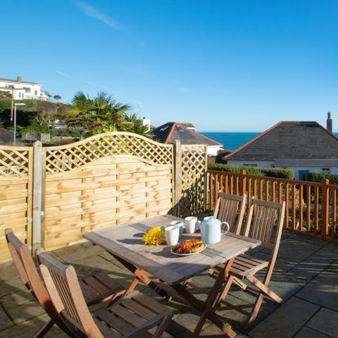 Enjoy breakfast in the sunshine on your private patio
