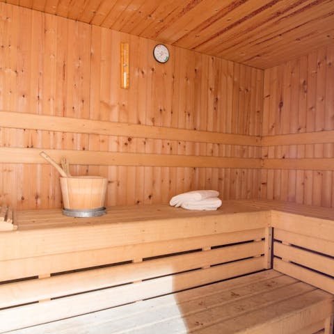 Enjoy a wonderful sense of wellbeing whilst relaxing in the sauna