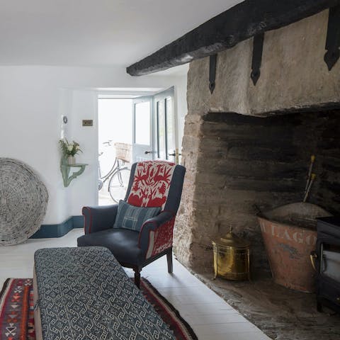 Get cosy beside the original Inglenook fireplace on winter nights