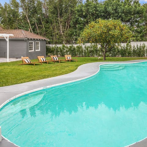 Cool off with a daily swim in your private pool