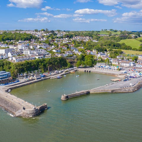 Enjoy a seaside escape in Saundersfoot, with its harbour and beach