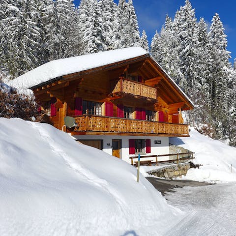 Stay in a traditional Swiss chalet in the Alps