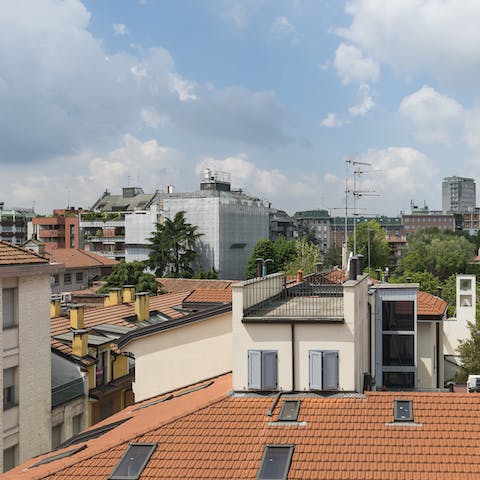Look over Milan's rooftops from your high vantage point