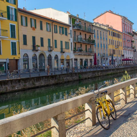 Walk to Navigli canal in just ten minutes and admire the colourful buildings