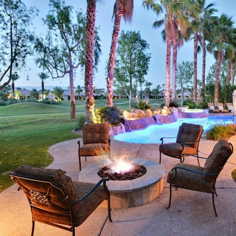 Linger around the fire pit as evening draws in