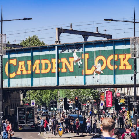 Hop on a twenty-nine minute tube to Camden and explore the delights of the market