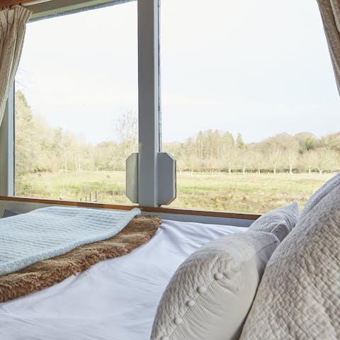 Pull back the curtains to reveal stunning scenes of wild-flower meadows and distant woodlands