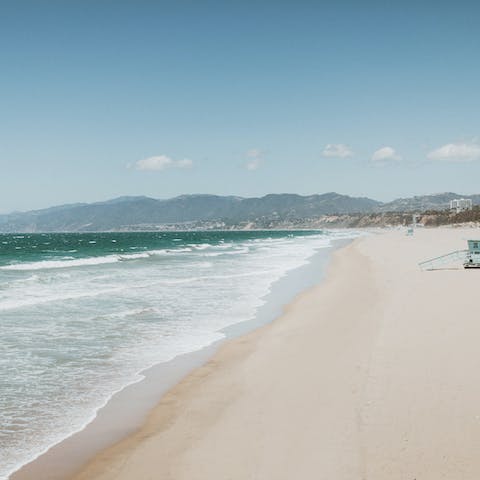 Make the ten-minute drive over to Santa Monica beach for swimming, surfing and sunbathing