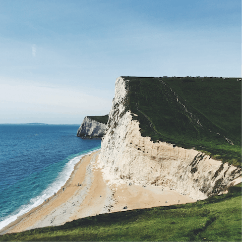 Drive to the striking Dorset coastline for a traditional bucket and spade day