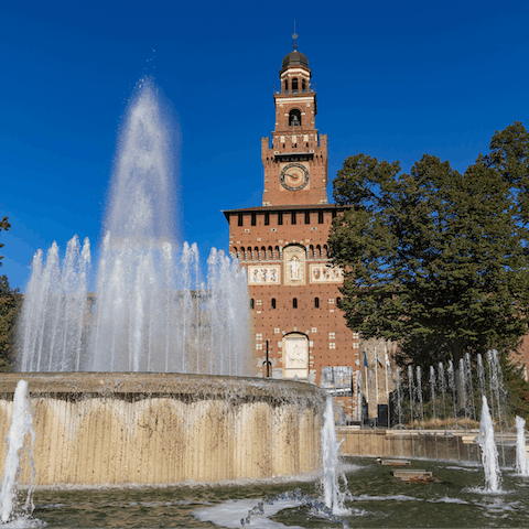 Visit the medieval Sforzesco Castle, just fifteen minutes away by metro
