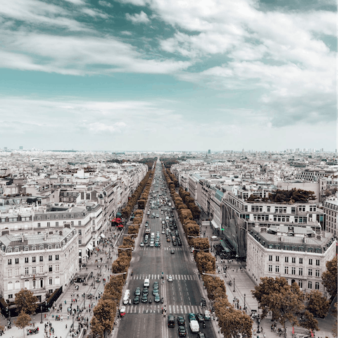 Take a five-minute stroll to the Champs-Elysées with its luxury boutiques
