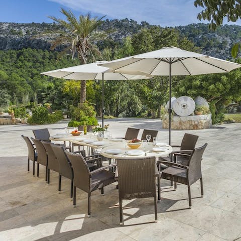 Savour some ensaïmadas for breakfast on the terrace