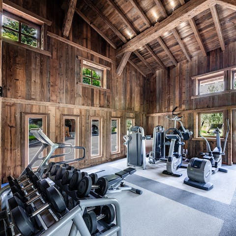 Work out all excess energy with a routine in the private gym