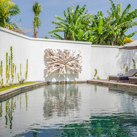 Cool off from the Indonesian sun in the private pool