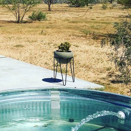 Cool off in the cowboy-style tub after a day wandering the desert