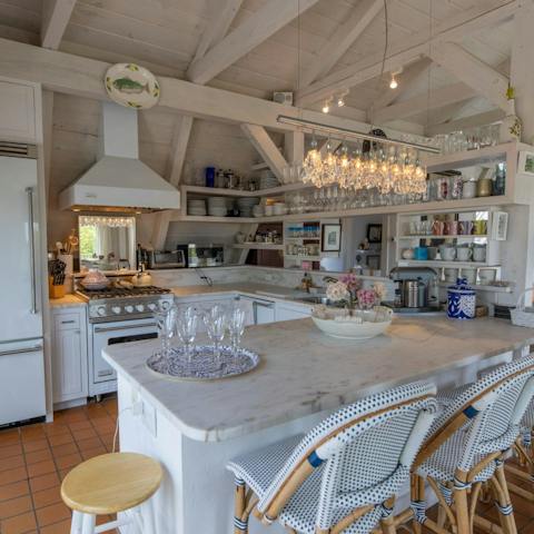 Cook for your group in the beautiful, cottage-style kitchen