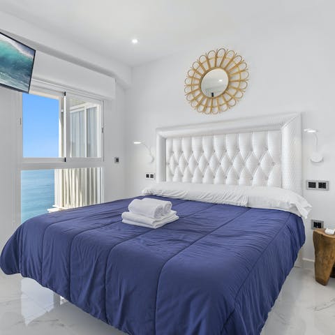 Get a good night's rest in the lovely white bedrooms
