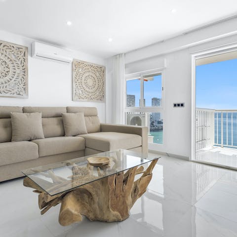 Kick back and relax in the light-filled and stylish living room