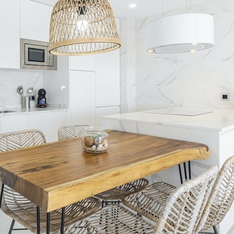 Share delicious family meals at the dining table