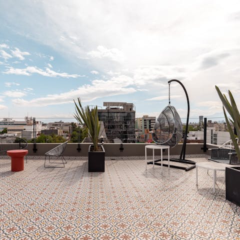 Meet your building neighbours for sundowners on the sociable sky-high terrace