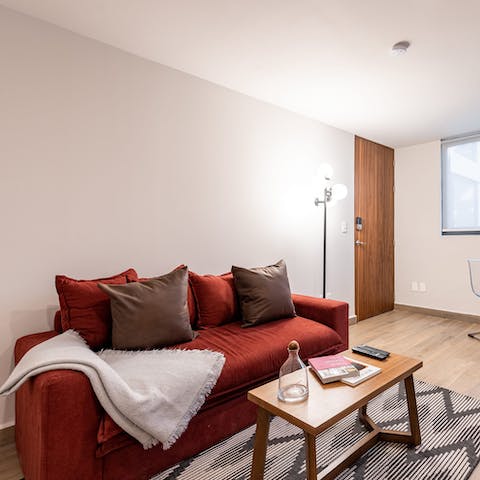 Sink into the sofa after a full day exploring the city and relax