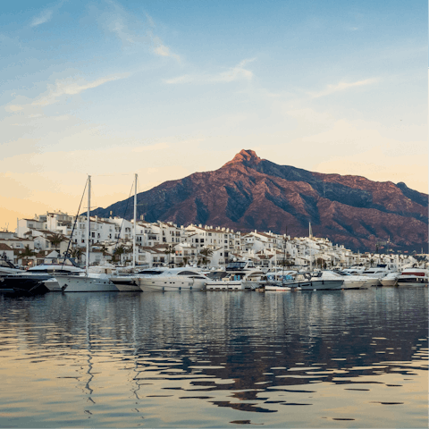 Take a day trip to glitzy Marbella – a fifteen-minute drive away