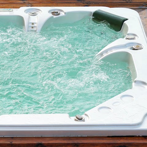 Relax in the bubbling hot tub