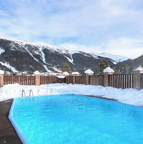 Enjoy a relaxing swim in the heated pool