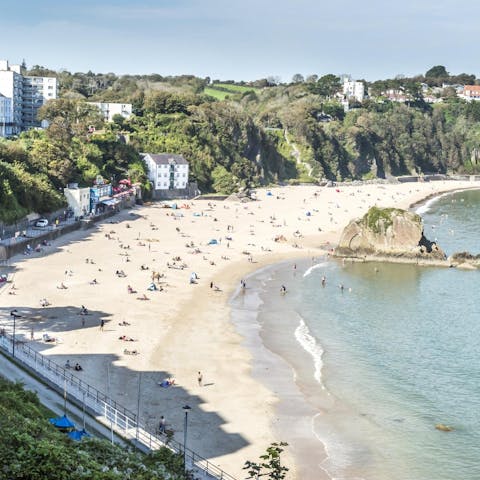 Head straight to the soft sand of Tenby beach, it's right on your doorstep