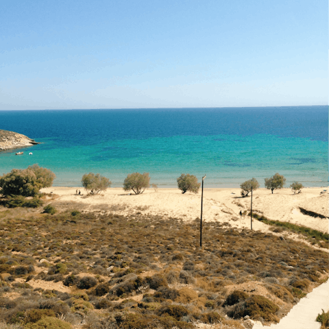 Sink your toes into the sand at nearby Ligaria Beach