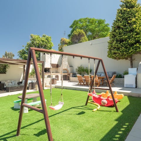 Enjoy fun and games with your little ones in your private playground