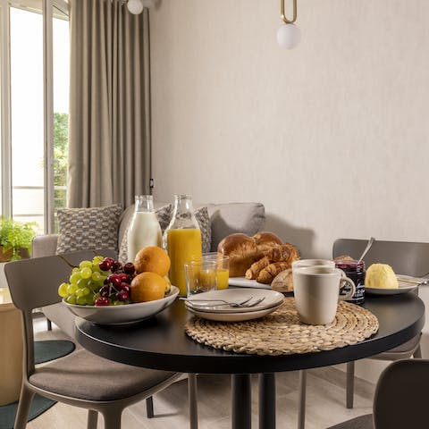 Serve up a French breakfast of dreams at the dining area 