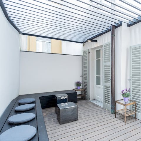 Get some peace and fresh air out on the home's private terrace