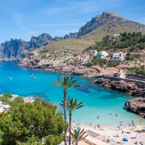 Head down the sands of Cala Molins, just 10m away