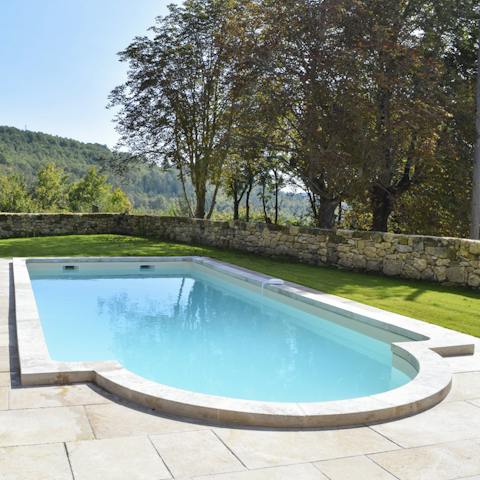 Hop in the plunge pool on sunny afternoons, following a scenic drive through the country