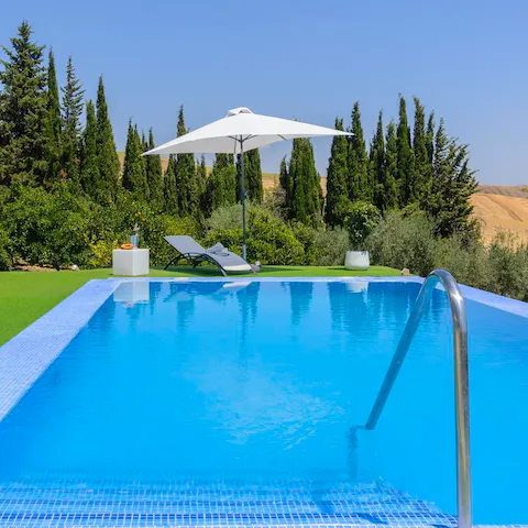 Swim in your private swimming pool – it's the best way to stay cool